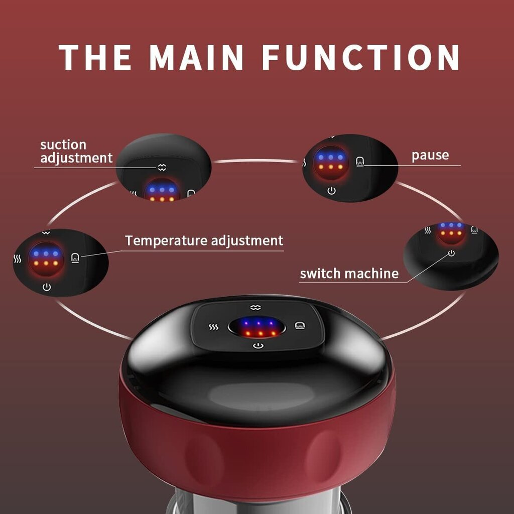 3in1 nutikas elektriline vaakummassaažiteraapia massaažikomplekt infrapuna-kuumutusteraapiamasin Gua Sha massaažitööriist 6-tasemelise temperatuuri ja imemisega hind ja info | Massaažiseadmed | kaup24.ee