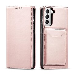 Telefoni kaaned Magnet Card Case Case for Samsung Galaxy S22 Pouch Card Wallet Card Stand (Pink) hind ja info | Telefoni kaaned, ümbrised | kaup24.ee