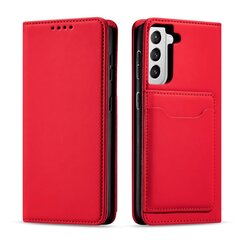 Telefoni kaaned Magnet Card Case Case for Samsung Galaxy S22 Pouch Wallet Card Holder (Red) hind ja info | Telefoni kaaned, ümbrised | kaup24.ee