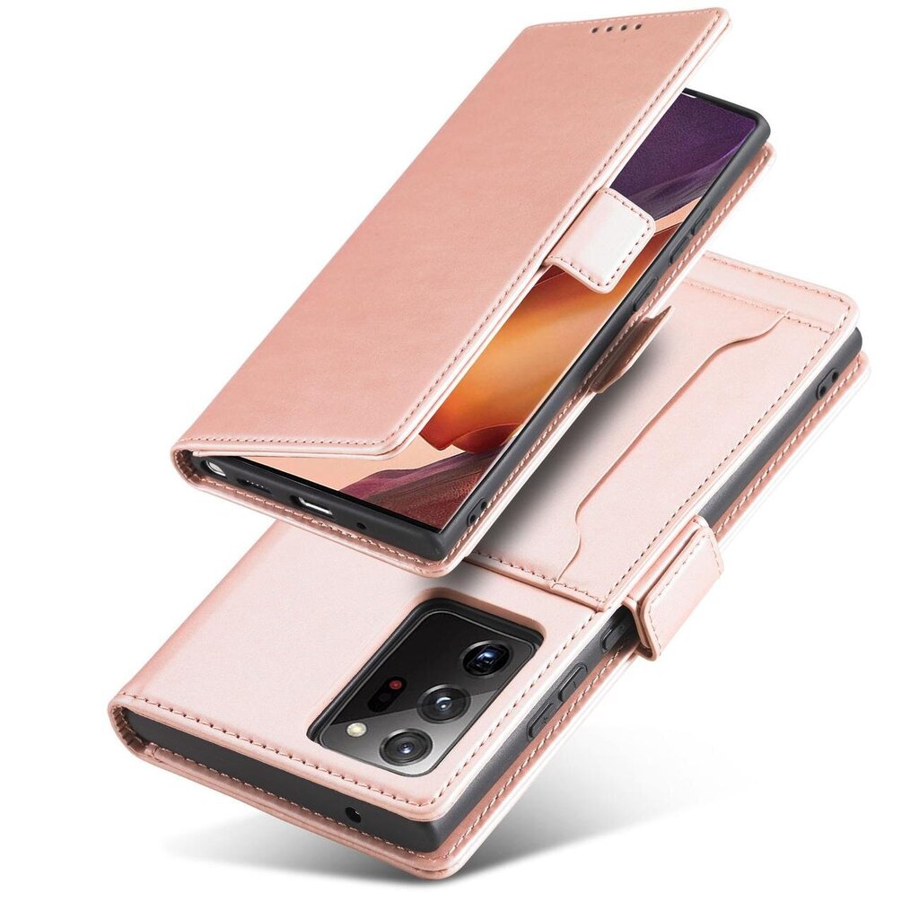 Telefoni kaaned Magnet Card Case Case for Samsung Galaxy S22 Ultra Cover Card Wallet Card Stand (Pink) цена и информация | Telefoni kaaned, ümbrised | kaup24.ee