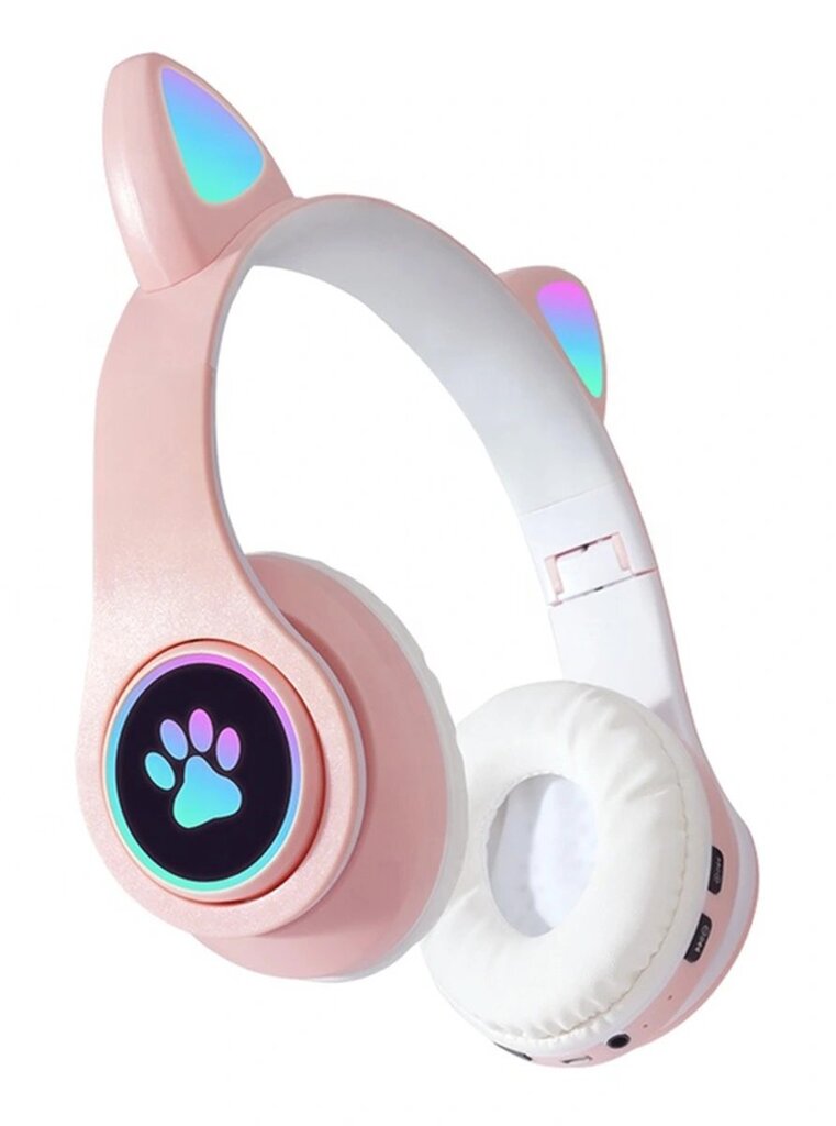 Juhtmeta kõrvaklapid kassikõrvadega, roosa hind ja info | Kõrvaklapid | kaup24.ee