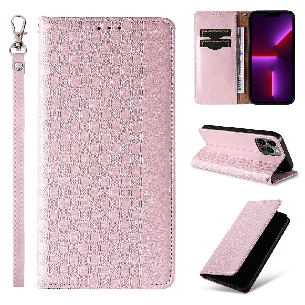 Telefoni kaaned Magnet Strap Case Case for iPhone 12 Pro Max Pouch Wallet + Mini Lanyard Pendant (Pink) hind ja info | Telefoni kaaned, ümbrised | kaup24.ee