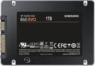 Samsung 860 EVO 1TB SATA3 (MZ-76E1T0B/EU) цена и информация | Samsung Компьютерные компоненты | kaup24.ee