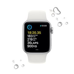 Apple Watch SE GPS + Cellular 44мм Silver Aluminium Case with White Sport Band - Regular 2nd Gen - MNQ23EL/A цена и информация | Apple Умные часы и браслеты | kaup24.ee