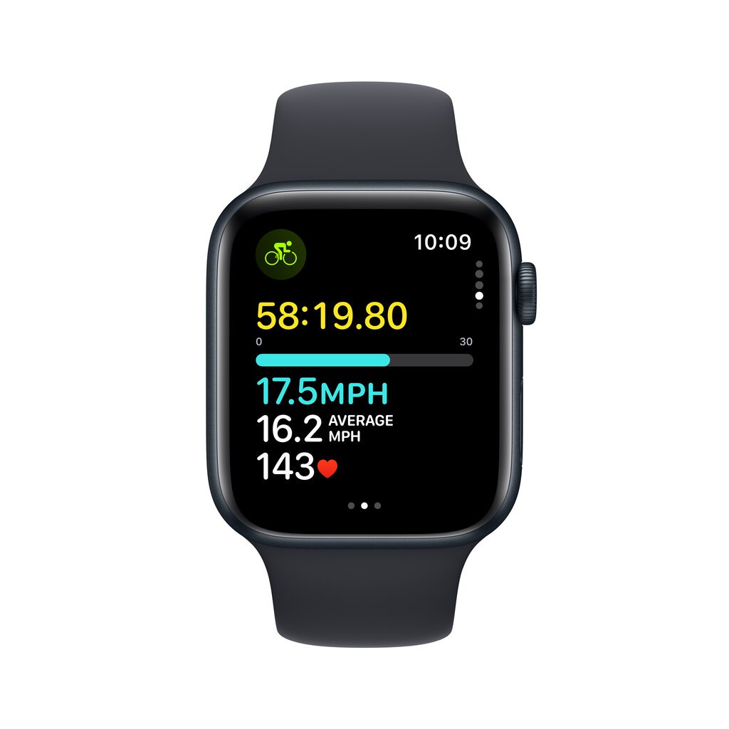 Apple Watch SE GPS + Cellular 44mm Midnight Aluminium Case with Midnight Sport Band - Regular 2nd Gen - MNPY3EL/A цена и информация | Nutikellad (smartwatch) | kaup24.ee