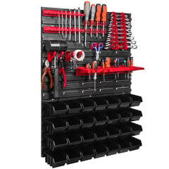 576 x 780 mm seinariiul töökoda garaaž hoiuruum hobiruum tööriistahoidik virnastamiskastid hoiukastid (28 kasti musta) hind ja info | Tööriistakastid, tööriistahoidjad | kaup24.ee