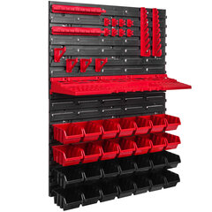 Garaažiriiulid 576 x 780 seinariiulid virnastamiskastid tööriistahoidik hoiukastid plastkarp (28 kasti) hind ja info | Tööriistakastid, tööriistahoidjad | kaup24.ee