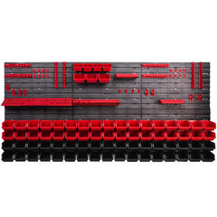 173 x 78 cm virnastatav kasti seinariiul töökojariiul avatud eesmine hoiukarp kast renni tööriistahoidiku konks (75 kasti must/punane) hind ja info | Tööriistakastid, tööriistahoidjad | kaup24.ee