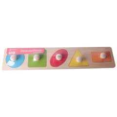 Värviline pusle - geomeetrilised kujundid, 6 tükki hind ja info | Imikute mänguasjad | kaup24.ee