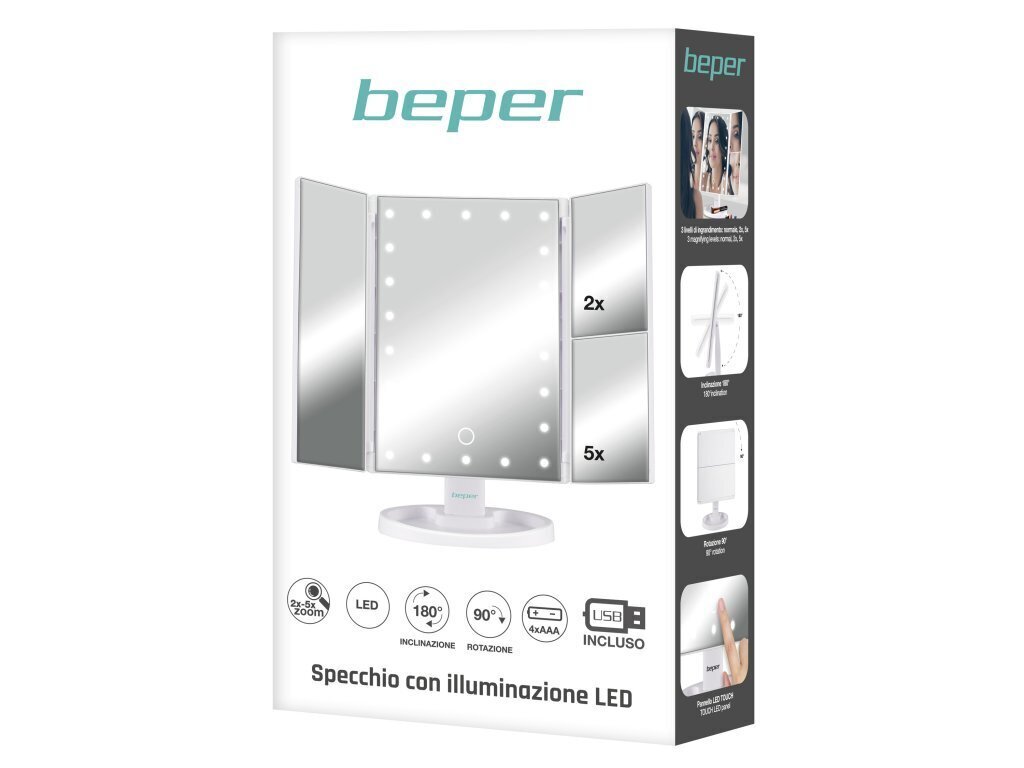 LED valgustusega peegel Beper P302VIS050 hind ja info | Vannitoa sisustuselemendid ja aksessuaarid | kaup24.ee