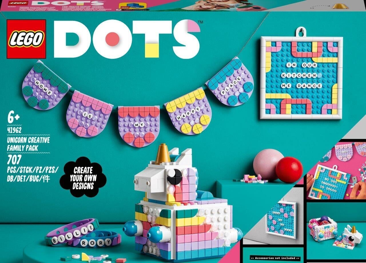 41962 LEGO® DOTS Ükssarviku loominguline pakk kogu perele цена и информация | Klotsid ja konstruktorid | kaup24.ee