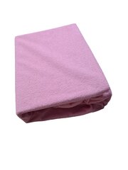 Водостойкая махровая простыня на резинке, розовая 90x200 см цена и информация | Сетки для кроватей | kaup24.ee