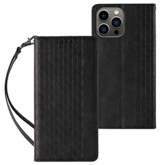 Telefoni kaaned Magnet Strap Case Case for iPhone 13 Pro Max Pouch Wallet + Mini Lanyard Pendant (Black) hind ja info | Telefoni kaaned, ümbrised | kaup24.ee