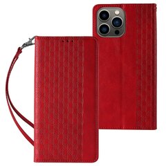 Telefoni kaaned Magnet Strap Case Case for iPhone 13 Pro Max Pouch Wallet + Mini Lanyard Pendant (Red) hind ja info | Telefoni kaaned, ümbrised | kaup24.ee