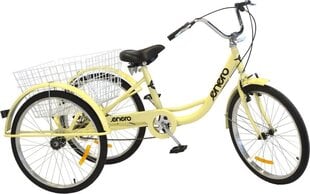 Трехколесный велосипед для реабилитации Enero 24", желтый цена и информация | Велосипеды | kaup24.ee