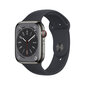 Apple Watch Series 8 GPS + Cellular 45mm Graphite Stainless Steel Case ,Midnight Sport Band - MNKU3EL/A LV-EE hind ja info | Nutikellad (smartwatch) | kaup24.ee