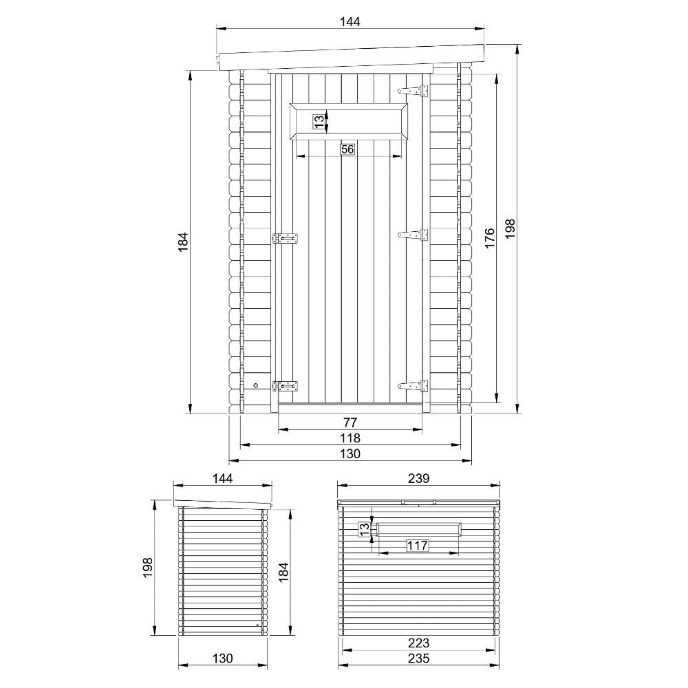 Puidust aiamaja Timbela M306A - A198 x 239 x 144 cm, pruun цена и информация | Kuurid ja aiamajad | kaup24.ee