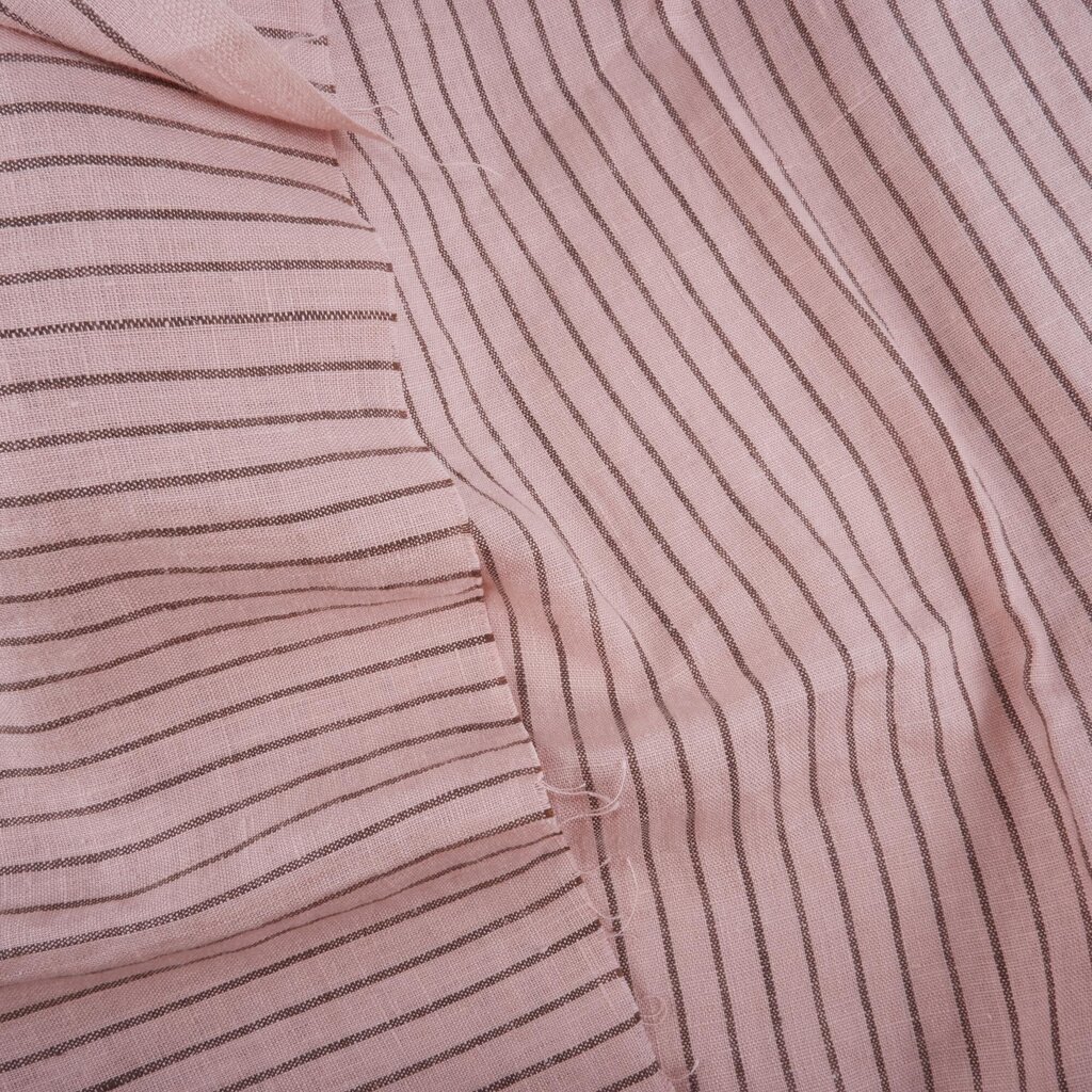 Roosa linane kangas, triibuline, roosa/pruun hind ja info | Kangad | kaup24.ee