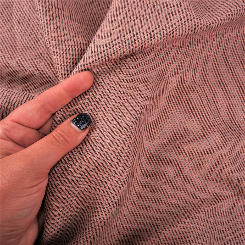100% linasest riidest mini triibud, roosa hind ja info | Kangad | kaup24.ee