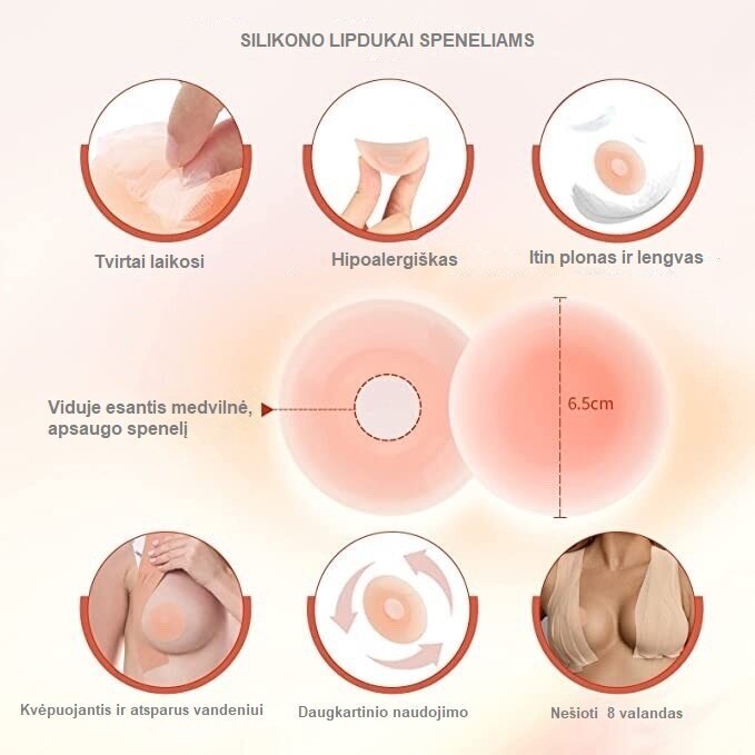 Rinnalint Kleeplint rinna kujundamiseks 1 paari puuvillaga ja 1 paar silikoonist nibukleebist hind ja info | Rinnahoidjad | kaup24.ee