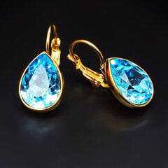 Серьги "Кристальная Капля (Aquamarine Blue)" с кристаллами Swarovski™ цена и информация | Серьги | kaup24.ee