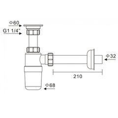 Valamu sifoon HD05 1" 1/4" hind ja info | Sifoonid | kaup24.ee