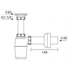 Valamu sifooni HD07 1" 1/4" hind ja info | Sifoonid | kaup24.ee