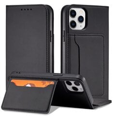 Telefoni kaaned Magnet Card Case for iPhone 12 cover card wallet card stand (Black) hind ja info | Telefoni kaaned, ümbrised | kaup24.ee