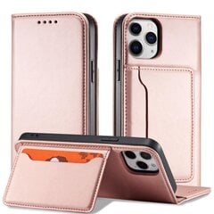 Telefoni kaaned Magnet Card Case for iPhone 12 cover card wallet card stand (Pink) hind ja info | Telefoni kaaned, ümbrised | kaup24.ee