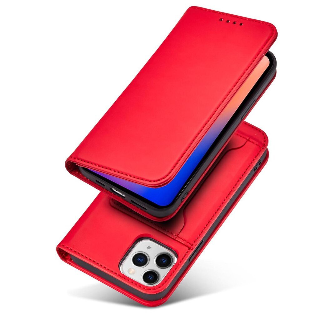 Telefoni kaaned Magnet Card Case for iPhone 12 Pro Max Pouch Card Wallet Card Holder (Red) цена и информация | Telefoni kaaned, ümbrised | kaup24.ee