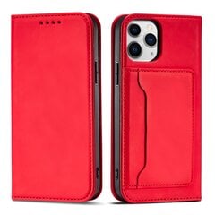 Telefoni kaaned Magnet Card Case for iPhone 12 Pro Max Pouch Card Wallet Card Holder (Red) hind ja info | Telefoni kaaned, ümbrised | kaup24.ee