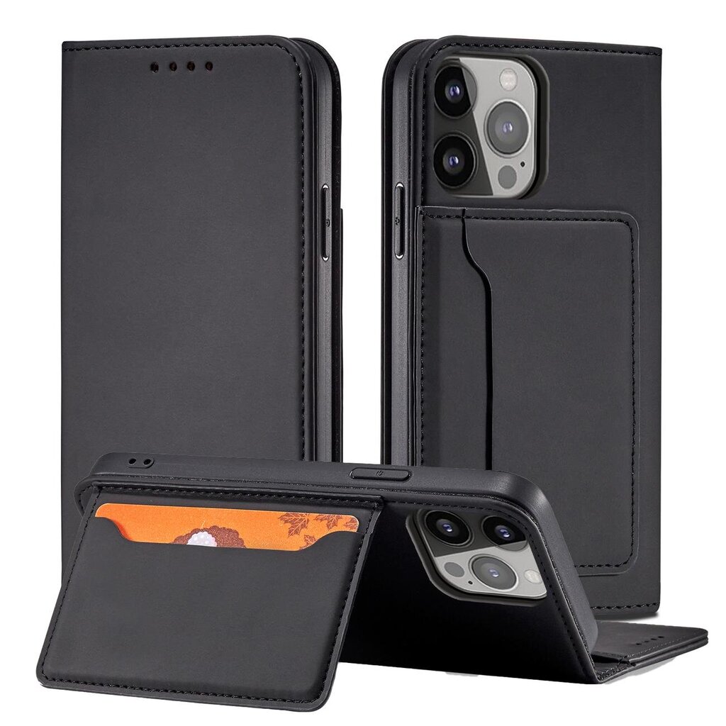 Telefoni kaaned Magnet Card Case for iPhone 13 mini cover card wallet card stand (Black) цена и информация | Telefoni kaaned, ümbrised | kaup24.ee