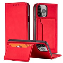 Telefoni kaaned Magnet Card Case for iPhone 13 Pro Pouch Card Wallet Card Holder (Red) hind ja info | Telefoni kaaned, ümbrised | kaup24.ee