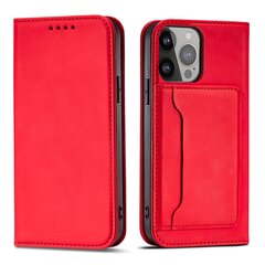 Telefoni kaaned Magnet Card Case for iPhone 13 Pro Pouch Card Wallet Card Holder (Red) hind ja info | Telefoni kaaned, ümbrised | kaup24.ee
