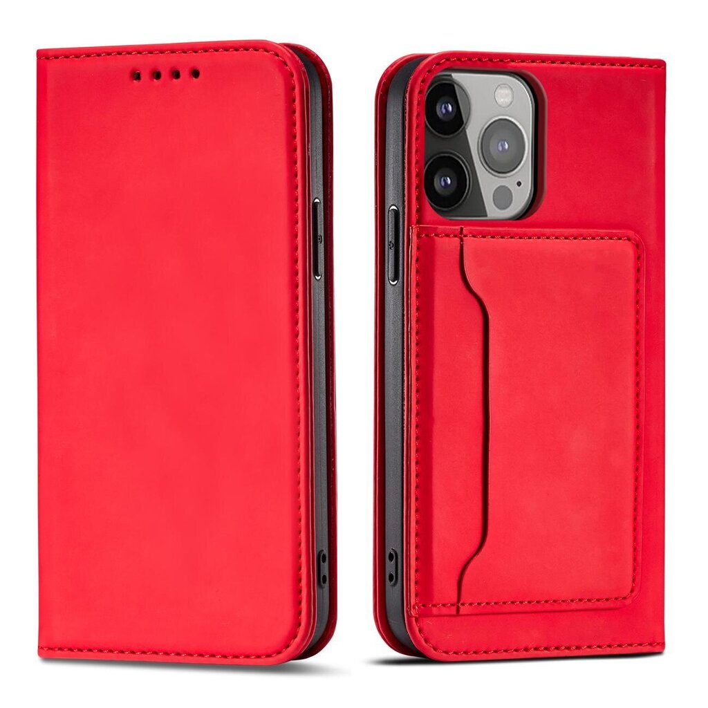 Telefoni kaaned Magnet Card Case for iPhone 13 Pro Pouch Card Wallet Card Holder (Red) цена и информация | Telefoni kaaned, ümbrised | kaup24.ee