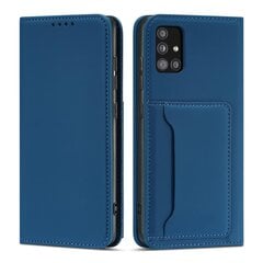 Telefoni kaaned Magnet Card Case Case For Samsung Galaxy A12 5G Pouch Wallet Card Holder Blue (Niebieski) hind ja info | Telefoni kaaned, ümbrised | kaup24.ee