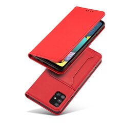 Telefoni kaaned Magnet Card Case Case for Samsung Galaxy A12 5G Pouch Wallet Card Holder (Red) hind ja info | Telefoni kaaned, ümbrised | kaup24.ee