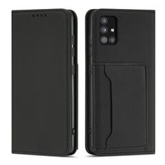 Telefoni kaaned Magnet Card Case Case for Samsung Galaxy A52 5G Pouch Wallet Card Holder (Black) hind ja info | Telefoni kaaned, ümbrised | kaup24.ee
