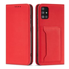 Telefoni kaaned Magnet Card Case For Samsung Galaxy A52 5G Pouch Wallet Card Holder (Red) hind ja info | Telefoni kaaned, ümbrised | kaup24.ee