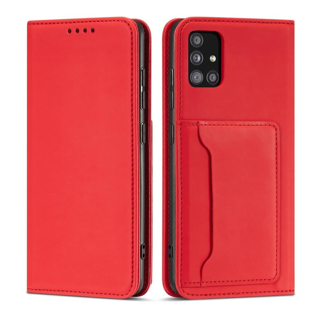 Telefoni kaaned Magnet Card Case Case for Samsung Galaxy A13 5G Pouch Wallet Card Holder (Red) цена и информация | Telefoni kaaned, ümbrised | kaup24.ee