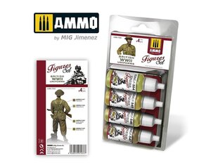 AMMO MIG - Akrüül värvikomplekt BRITISH UNIFORMS WWII SET, 7033 hind ja info | Kunstitarbed, voolimise tarvikud | kaup24.ee