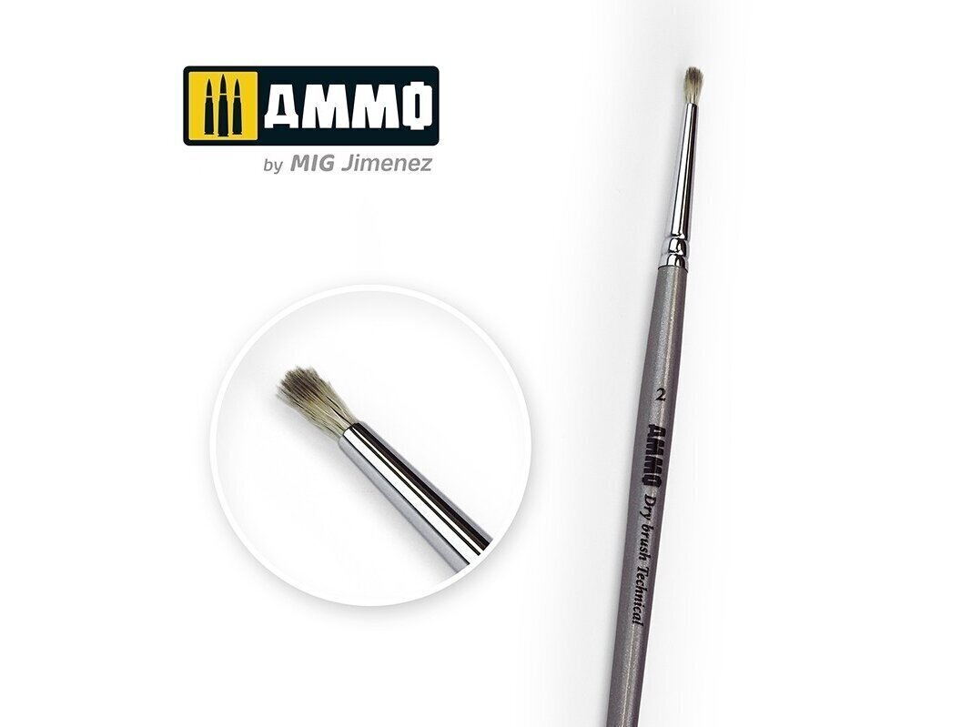 AMMO MIG - 2 AMMO Drybrush Technical Brush (pintsel), 8700 hind ja info | Värvimistööriistad | kaup24.ee