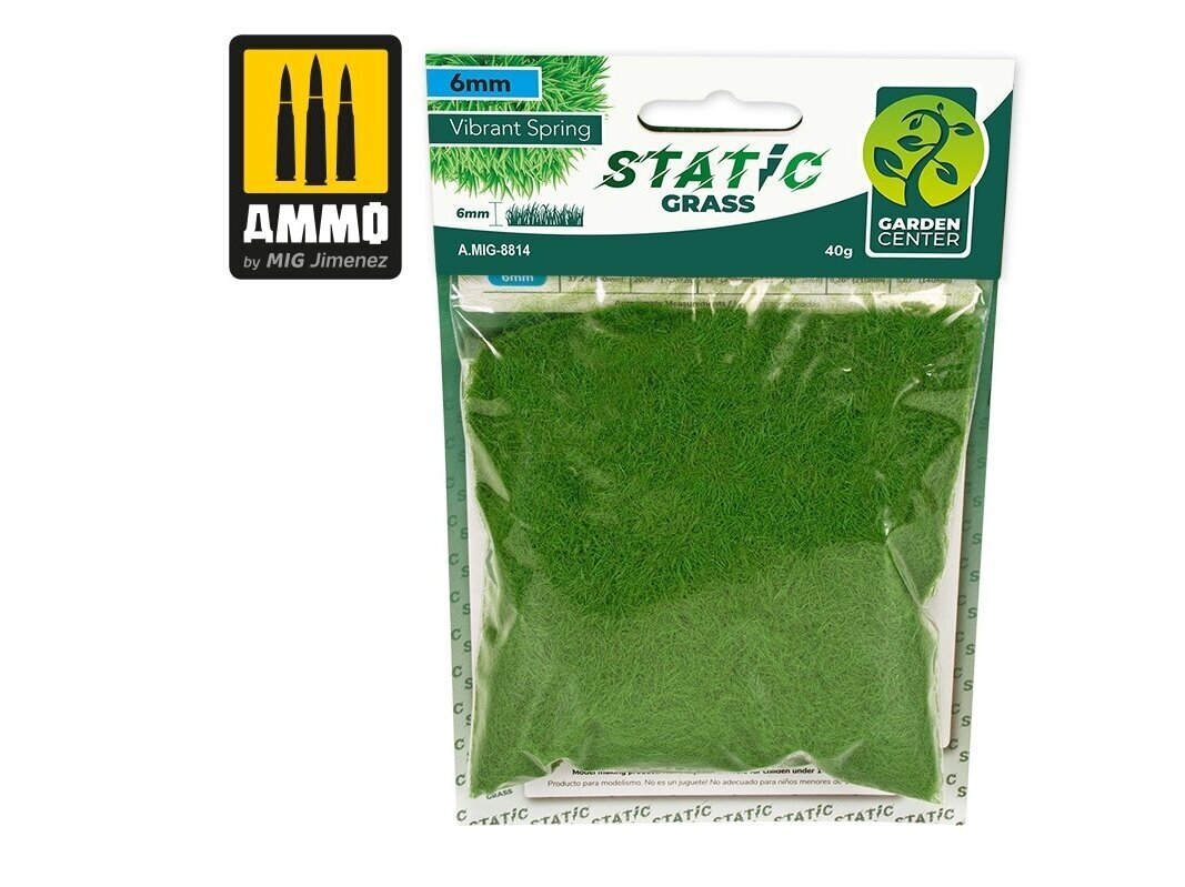 AMMO MIG - Static Grass - Vibrant Spring – 6mm, 8814 цена и информация | Kunstitarbed, voolimise tarvikud | kaup24.ee