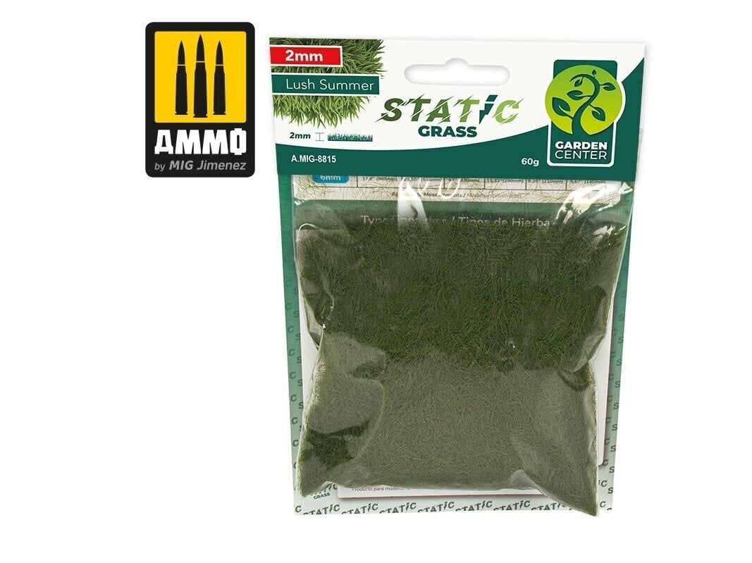 AMMO MIG - Static Grass - Lush Summer – 2mm, 8815 цена и информация | Kunstitarbed, voolimise tarvikud | kaup24.ee