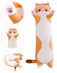 Милый плюшевый кот-антистресс, оранжевый, 50 см цена и информация | Мягкие игрушки | kaup24.ee