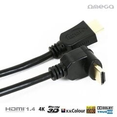 Omega OCHK34 HDMI Gold Platted Angular Cable 19pin / 2160p / Ultra HD / 4K / 3m Black hind ja info | omega Kodumasinad, kodutehnika | kaup24.ee