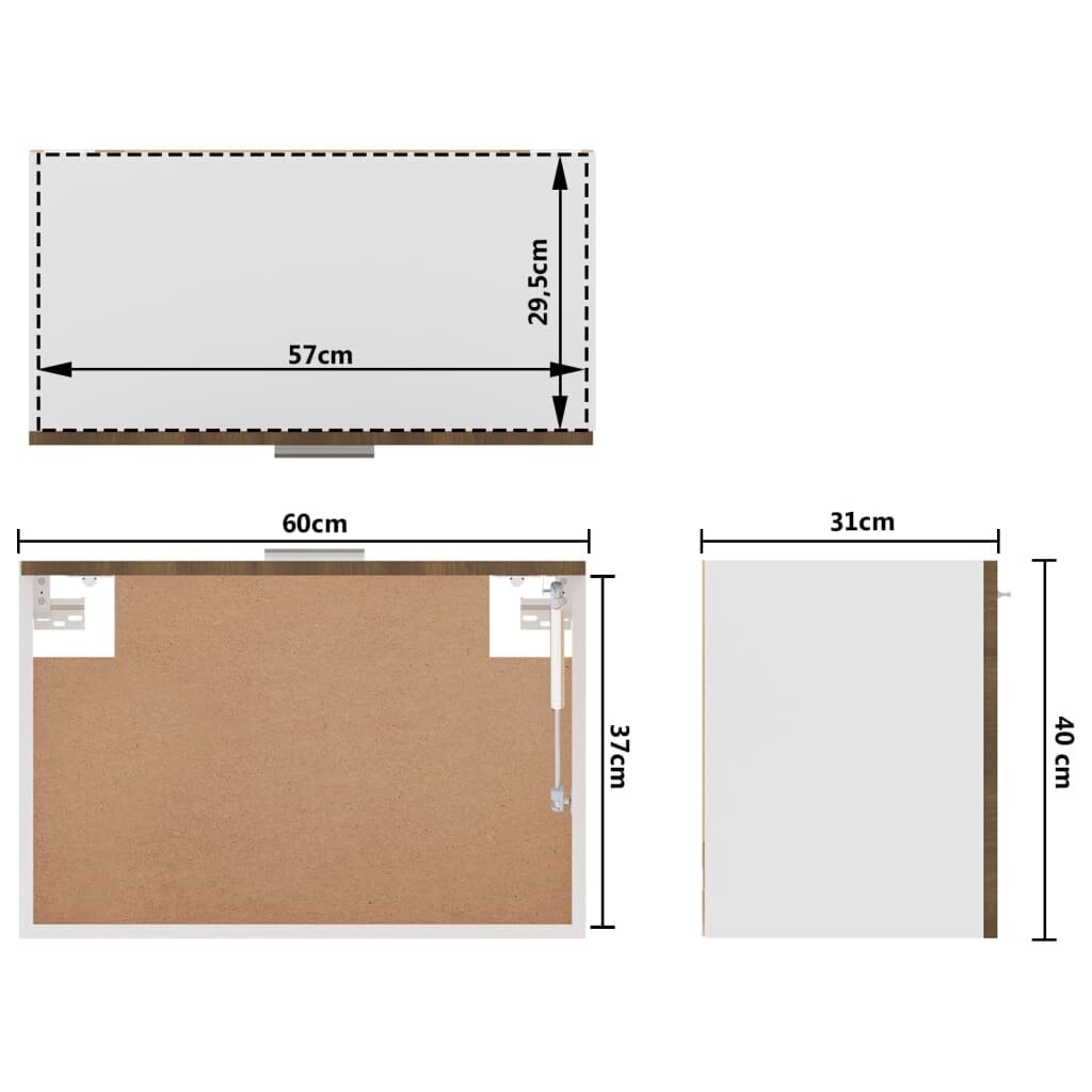 vidaXL seinakapp, pruun tamm, 60 x 31 x 40 cm, tehispuit hind ja info | Köögikapid | kaup24.ee