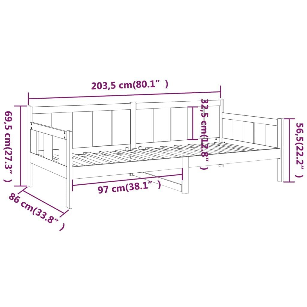 vidaXL päevavoodi, meepruun, männipuit, 80 x 200 cm цена и информация | Voodid | kaup24.ee