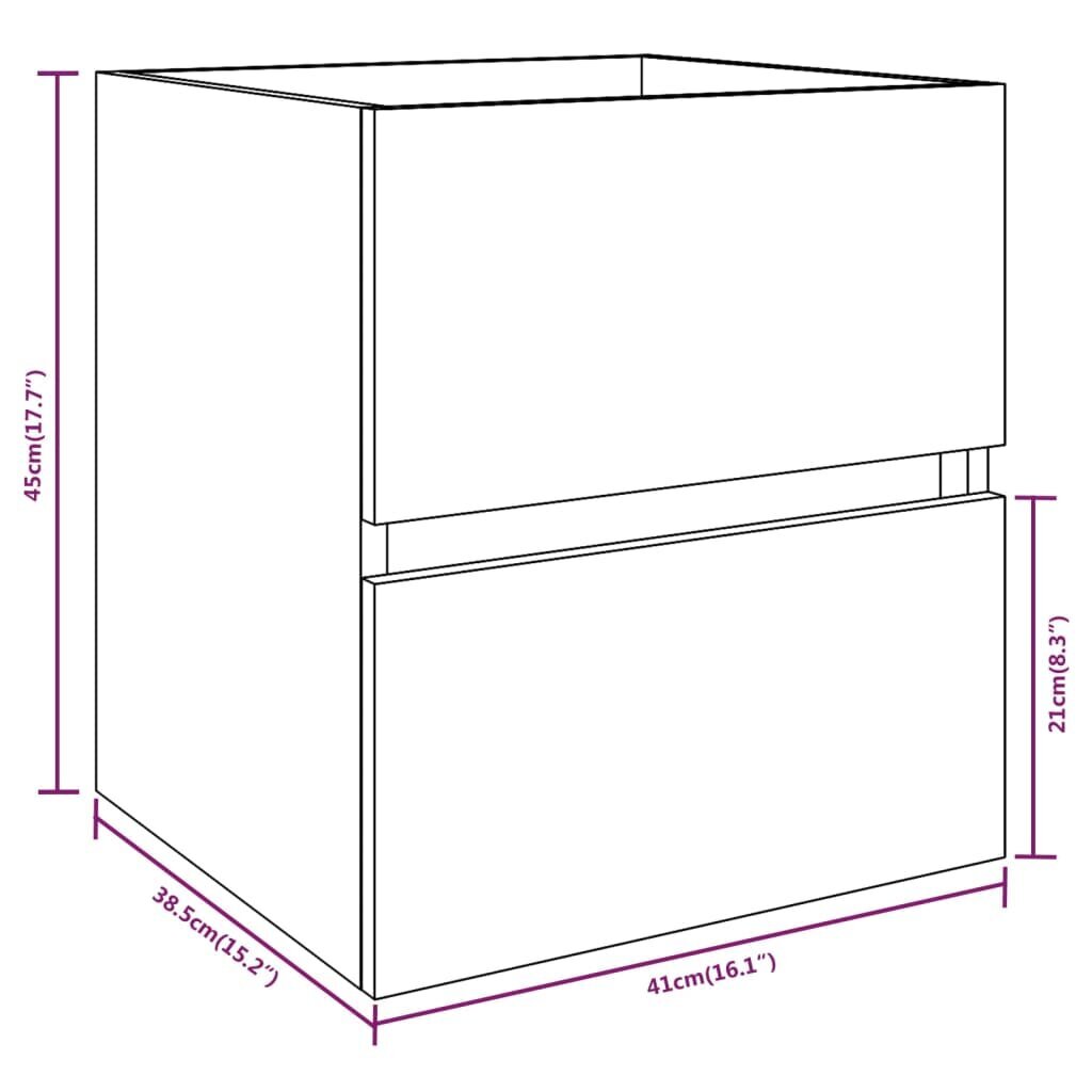 vidaXL valamukapp, suitsutatud tamm, 41 x 38,5 x 45 cm, tehispuit hind ja info | Vannitoakapid | kaup24.ee