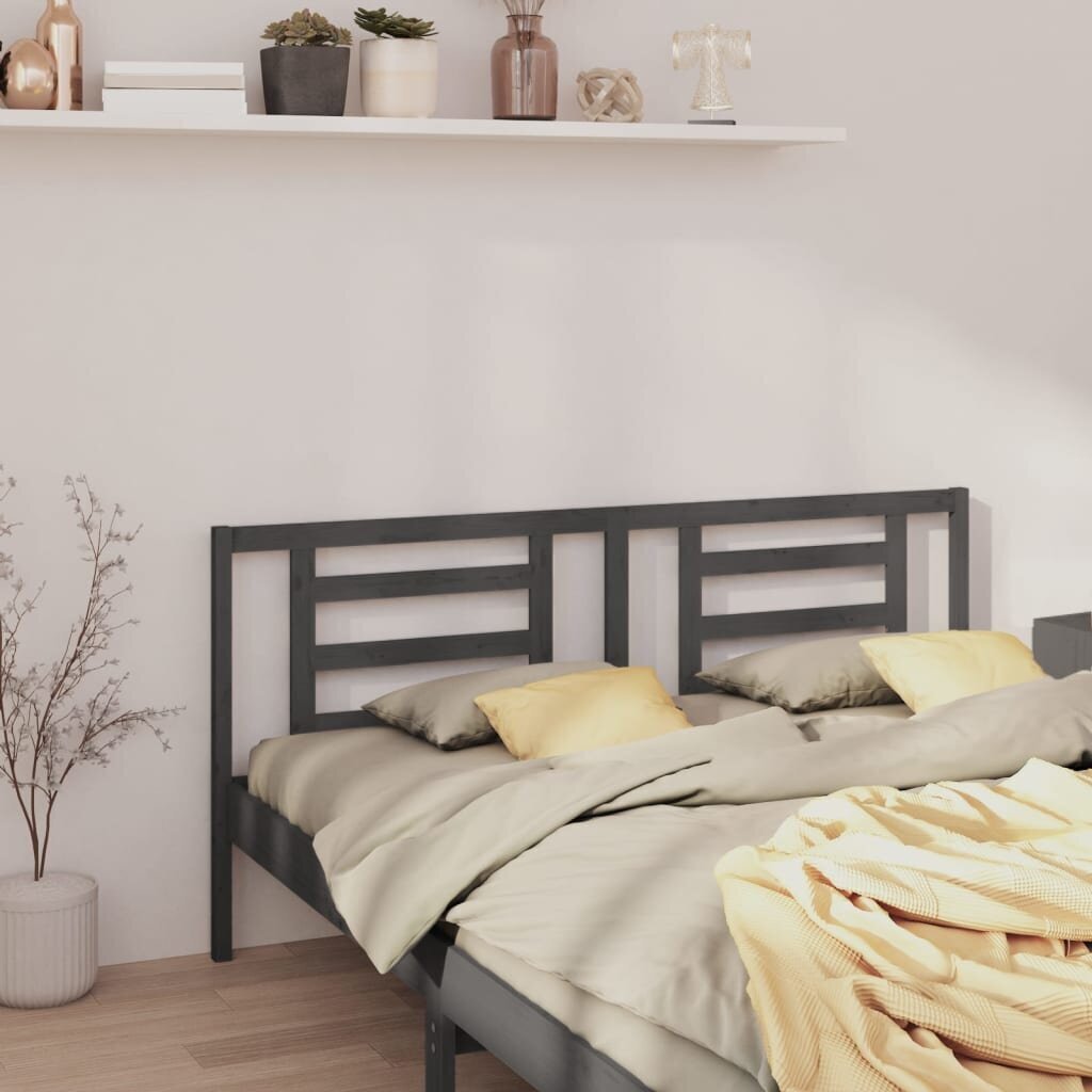 vidaXL voodipeats, hall, 186 x 4 x 100 cm, männipuit hind ja info | Voodid | kaup24.ee